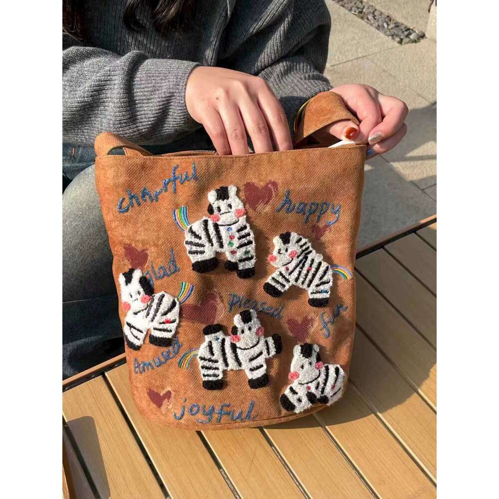 Lucky Canvas Tote Bag Large Capacity Single Shoulder Crossbody Bag Retro Style Practical Handbag For Daily Commute Shopping Outdoor Use SENYY