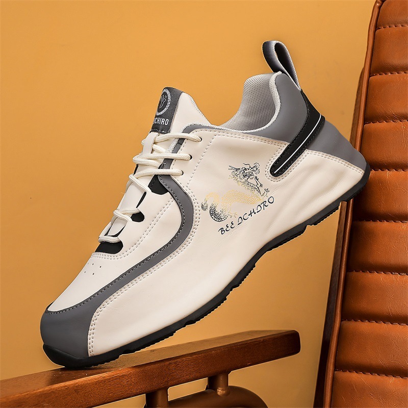 Mens Retro Luxury Sneakers Multiple Colors Leather Mesh Fashion Gifts Mixed Casual Trainers Non Slip Height Boost Daily Shoes For Commuting And Street - view 4