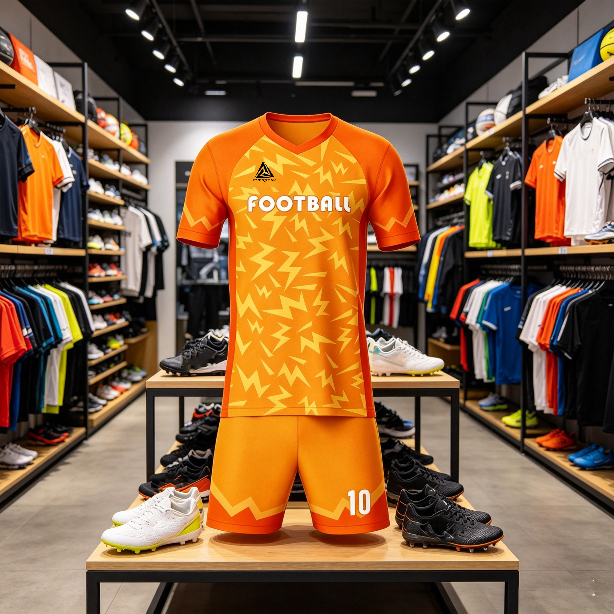 Custom Orange Yellow Soccer Uniform Quick Dry Breathable Football Jersey and Shorts Kit Personalized Sportswear for Adult Youth Training Matches - view 4