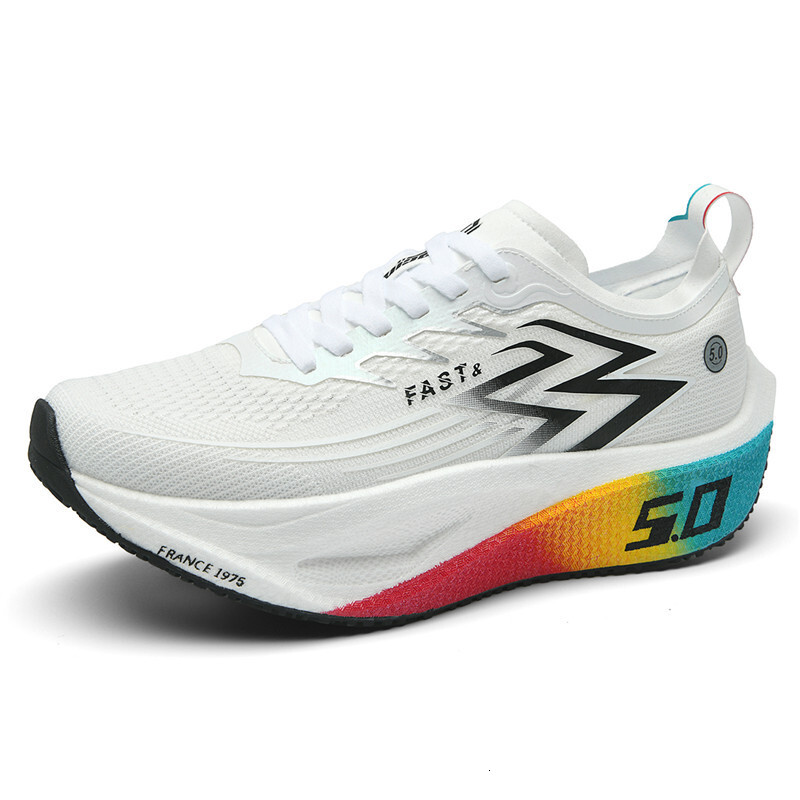 Unisex White Fashion Gifts Breathable Mesh Running Shoes Non Slip Shock Absorbing For Outdoor Sports Training - view 3