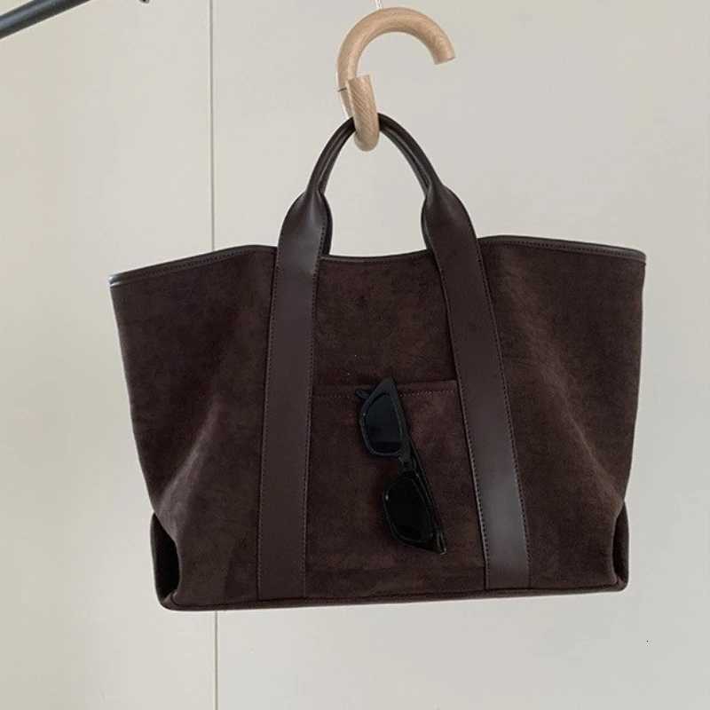 Vintage Suede Large Capacity Handbag Simple All-mah Fi Tote Bags Design Casual Top Handle Shoder Bag For Wen 2026 J260528 - view 3