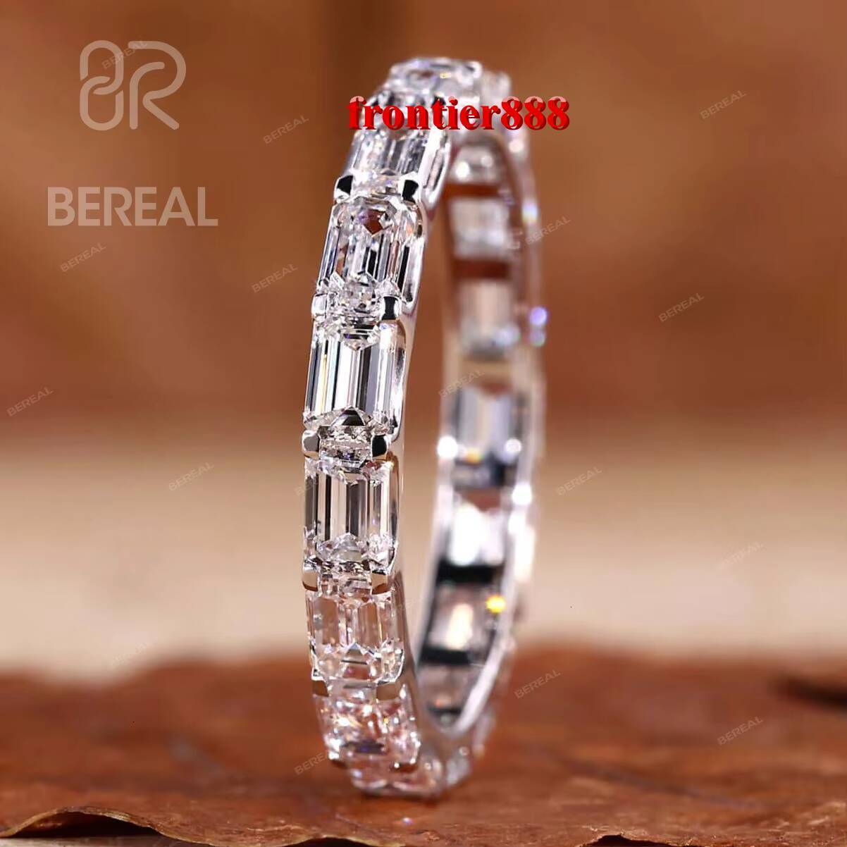 GIA IGI Certified Baguette Lab Grown Diamond Eternity Band Women Custom 18K Gold Vvs Lab Created Diamond Wedding Ring Jewelry