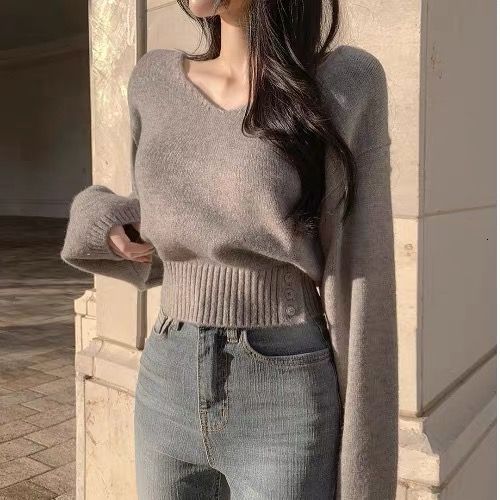Wrap Knitted Sweater For Woman Trendy Casual Shirts Slim Fashion Outwear Autumn Sexy Woman Casual Clothes Demi-season Jacket 251128