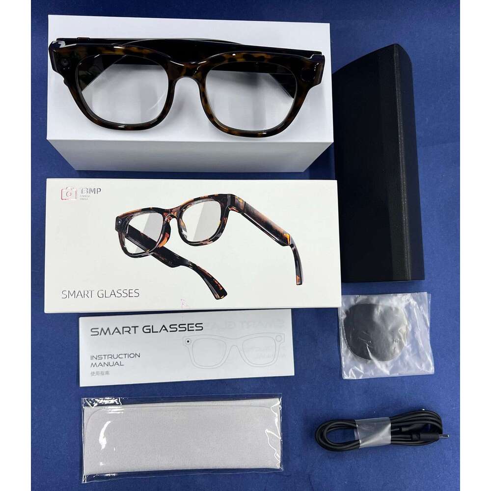 E06S Smart Glasses 1300W Pixel Horizontal Vertical Screen Photo Video Recording Live Streaming AI Wearable Device For Daily Use CKS