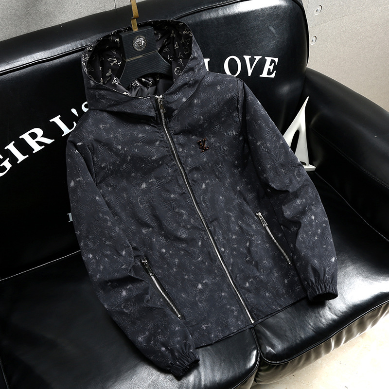 Free shipping 2026 spring and summer new arrival light luxury men's casual hooded loose fitting fashionable trendy jacket trendy versatile coat