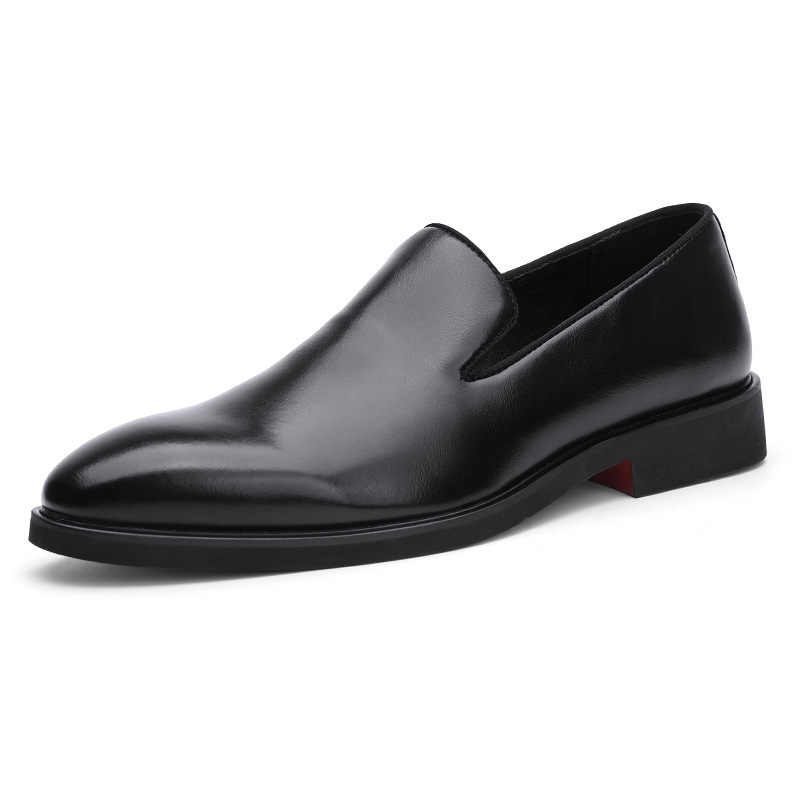 Mens Black Patent Fashion Gifts Leather Loafers Red Sole Slip On For Formal Business Office Wear - view 6