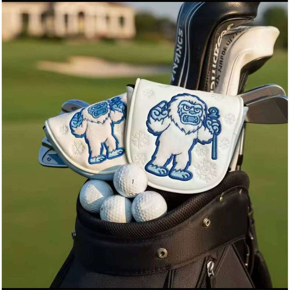 New DF3 Putter Cover Embroidered Snowman Half Round Double Ear Golf Headcover 26L0528