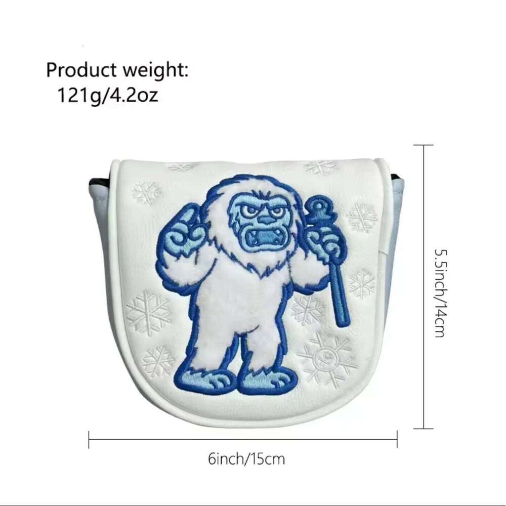 New DF3 Putter Cover Embroidered Snowman Half Round Double Ear Golf Headcover 26L0528