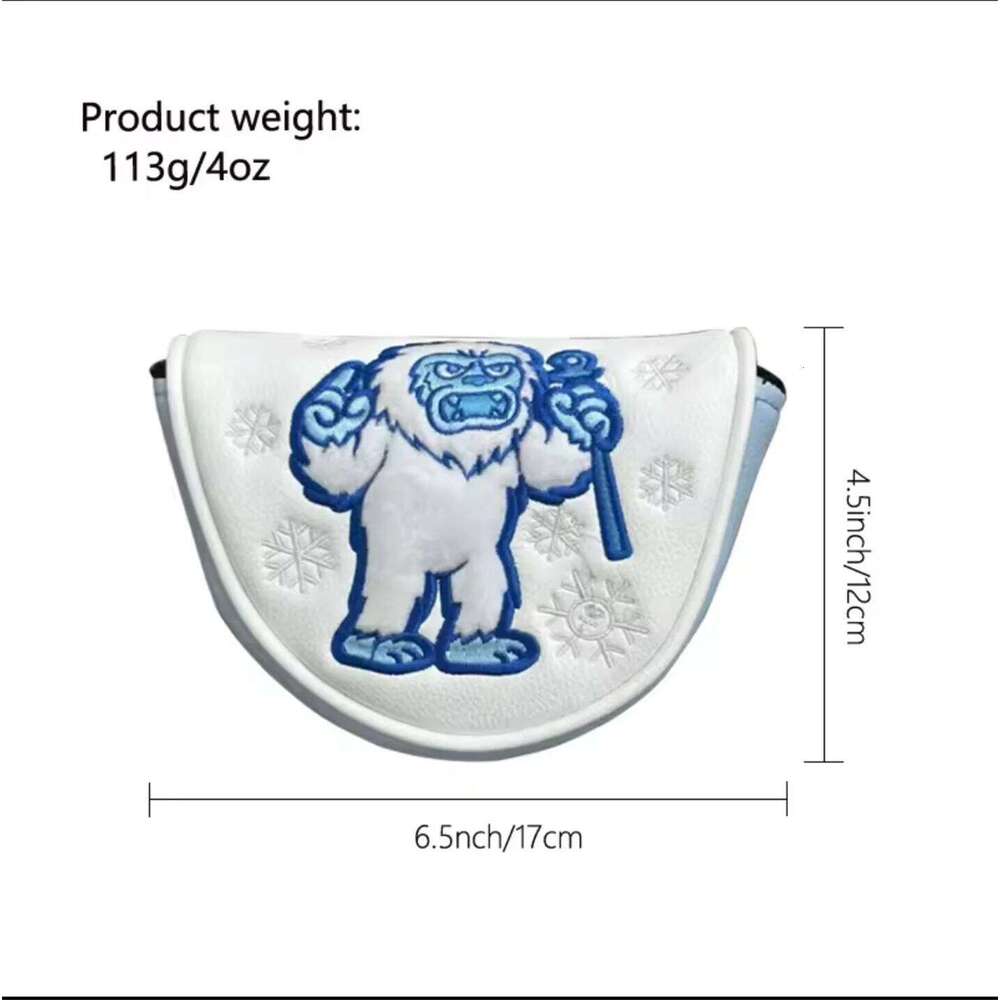 New DF3 Putter Cover Embroidered Snowman Half Round Double Ear Golf Headcover 26L0528