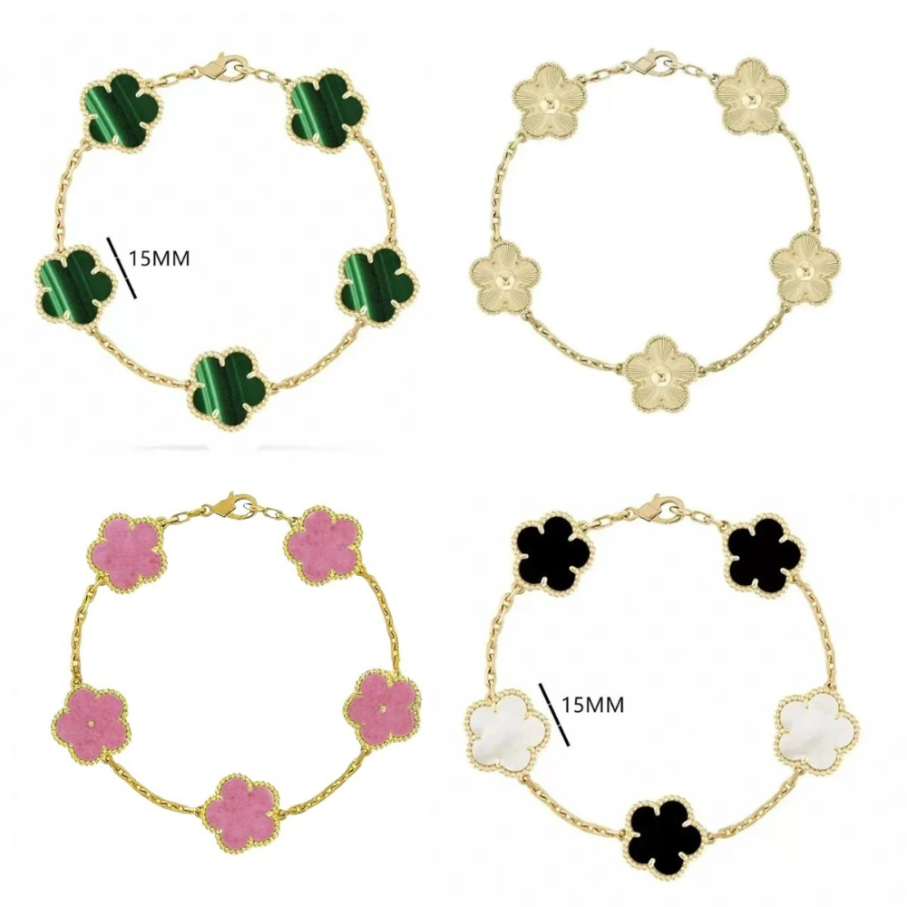 Lucky Clover Bracelet Designer Jewelry Designer Bracelet Bangle Women Fashion Charm Bracelets Classic Party Wedding Mother of Pearl Flower Clover Jewlery