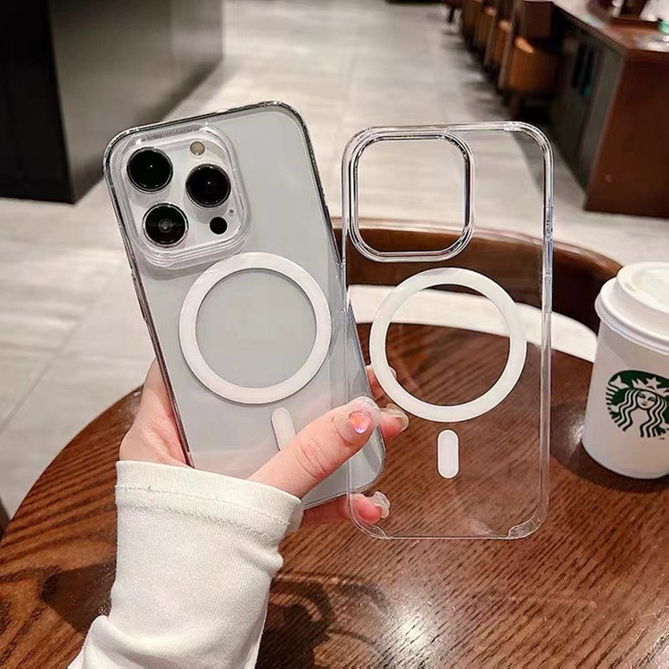 Magnetic Phone Case for iPhone 16E,Clear Acrylic Protective Cover Compatible with iPhone 17/12,Supports Magnetic Wireless Charging