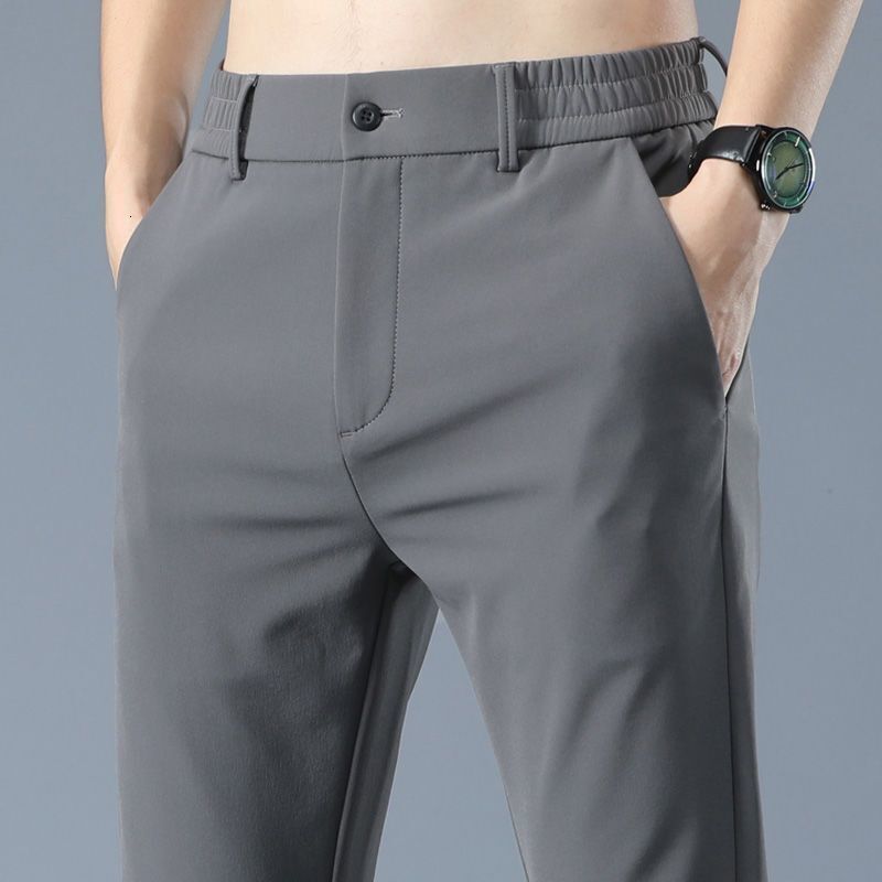 Men's Designer Pants Men Spring Autumn Thick Long Pants Men's Stretch Slim Fit Versatile Business Draped Elastic Waist Long Pants Pantalones - view 4