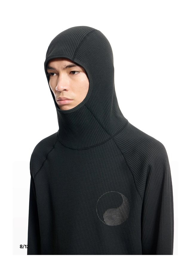 Ourlegacy Men Hoodies Lightweight Thin Breathable Waffle Knit Soft Pullover Top Casual Long Sleeve Sweatshirts for Daily Outdoor Wear Four seasons Hoo