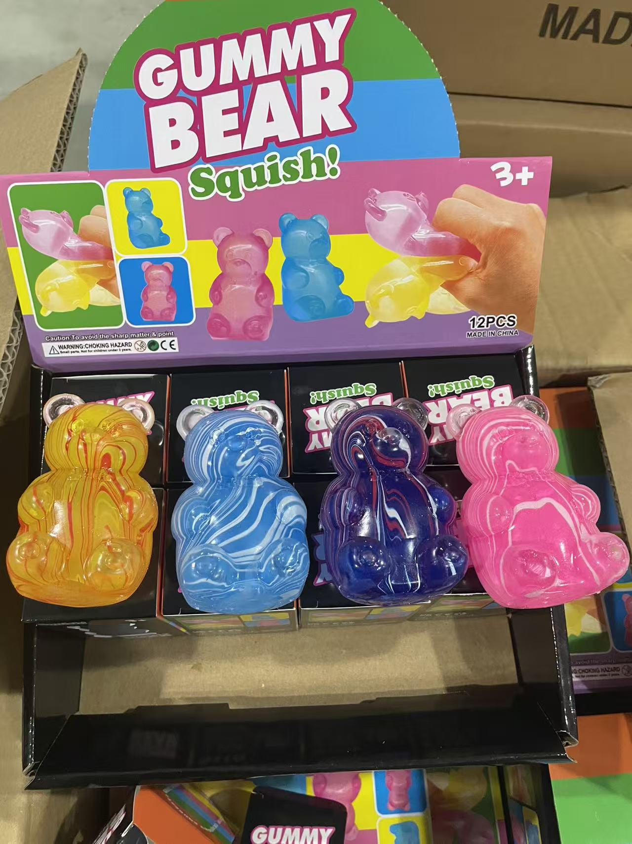 Wholesale 12pcs/box gummy bear Decompression Toy In stock, ships immediately.