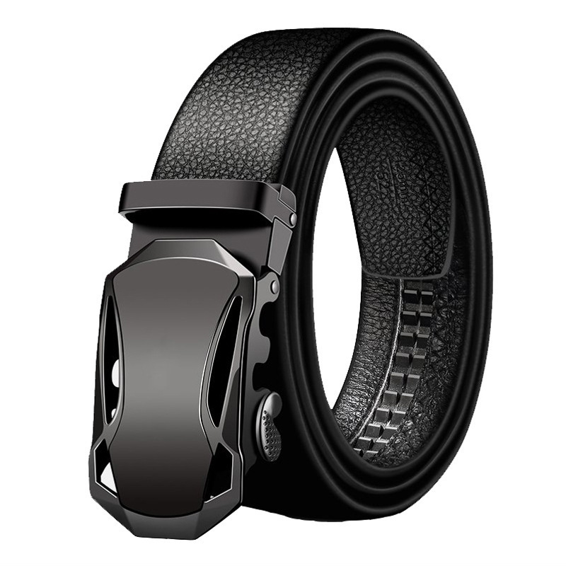 Business Men's Fashion Leather Belt With High Quality Stainless Steel Buckle Head Hooker Mens Accessory