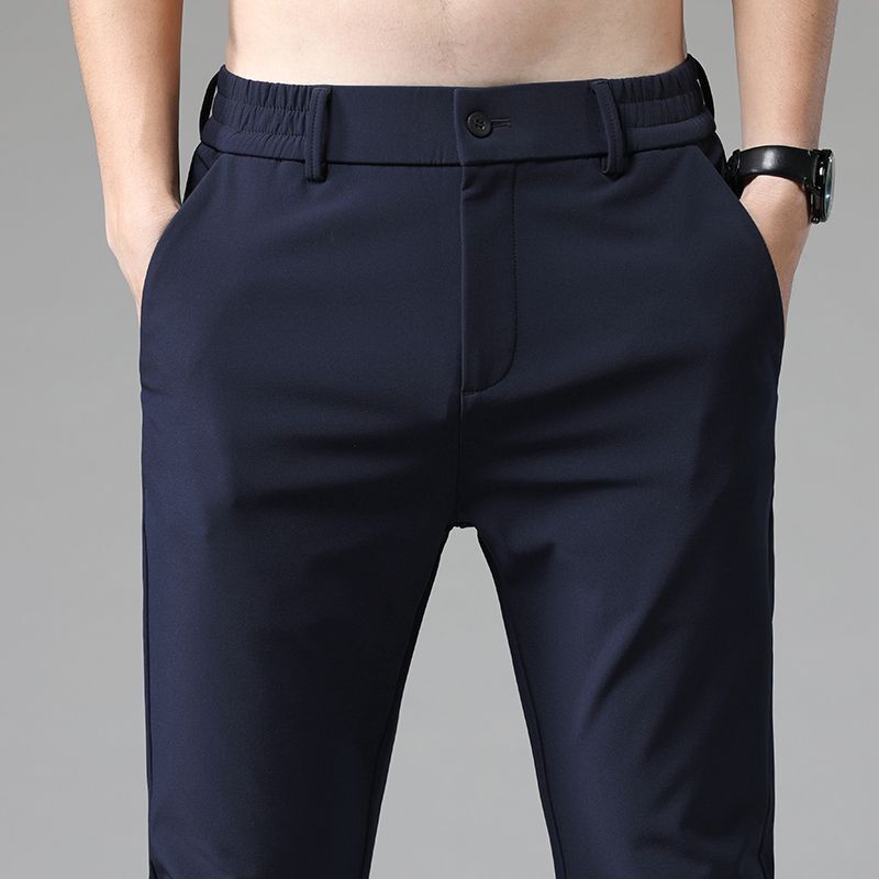 Men's Designer Pants Men Spring Autumn Thick Long Pants Men's Stretch Slim Fit Versatile Business Draped Elastic Waist Long Pants Pantalones - view 6