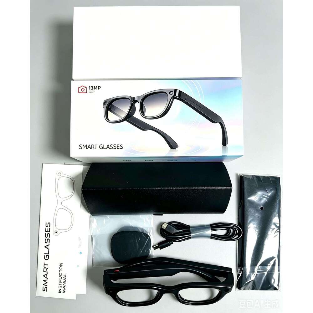 E06S Smart Glasses 1300W Pixel Horizontal Vertical Screen Photo Video Recording Live Streaming AI Wearable Device For Daily Use CKS