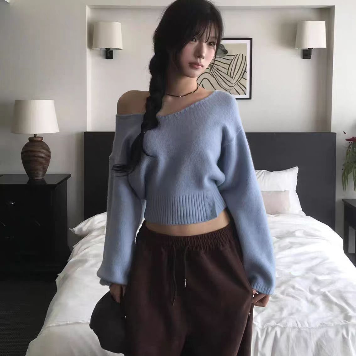 Wrap Knitted Sweater For Woman Trendy Casual Shirts Slim Fashion Outwear Autumn Sexy Woman Casual Clothes Demi-season Jacket 251128
