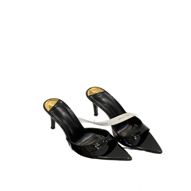 Womens Multi Color Pointed Toe Stiletto Mules Patent Leather For Party Evening Fashion Gifts Daily Wear - view 6