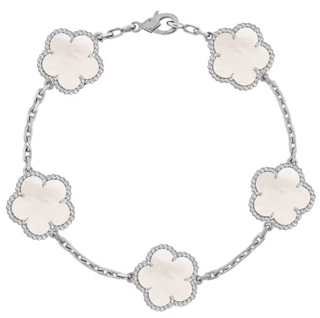 Hot-selling High-quality Four-leaf Clover Pendant Bracelet Inlaid with Onyx (Mother of Pearl), a Classic Designer Bracelet.