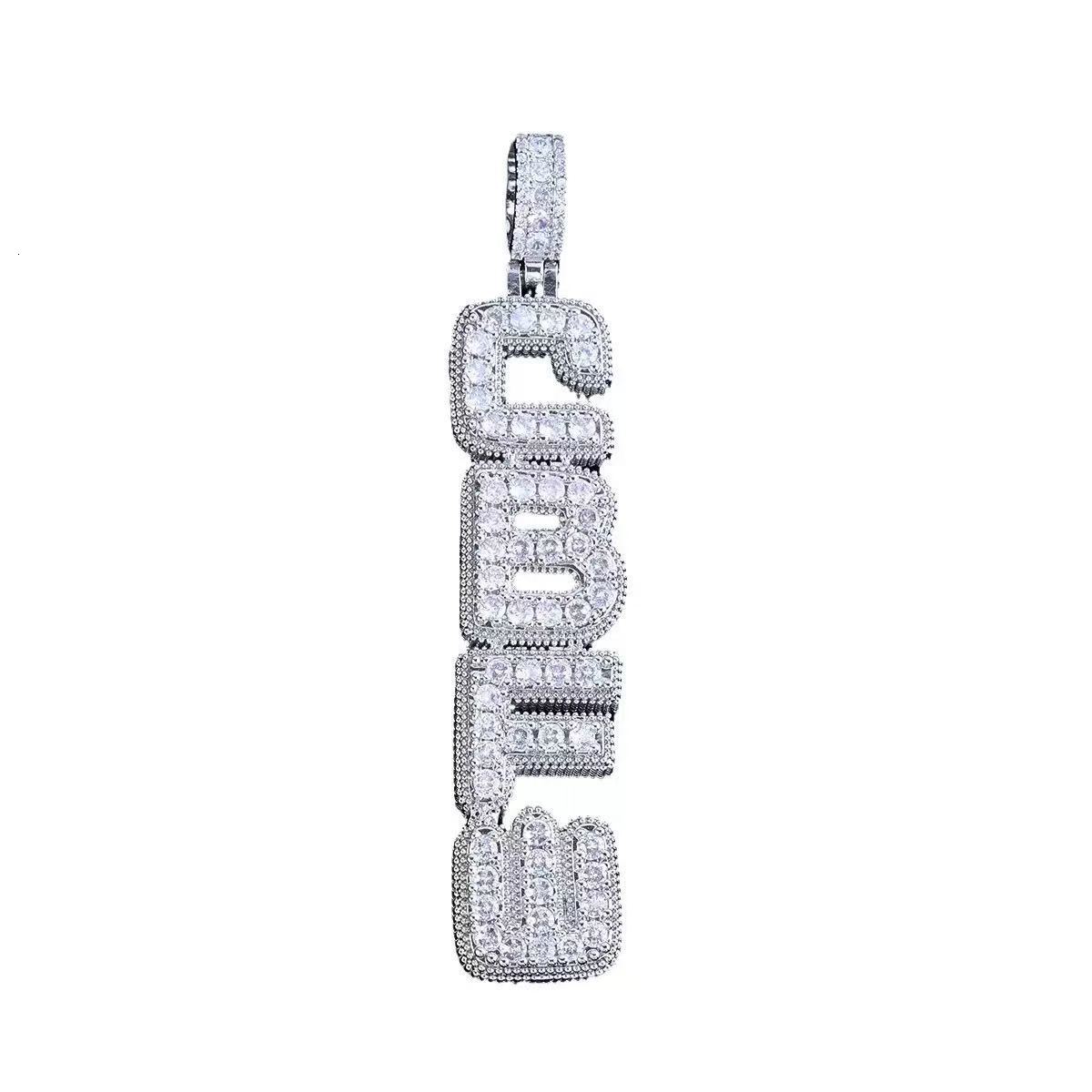 Rapper Jewelry VVS Moissanite Iced Out Full Diamonds Hip Hop Jewelry Personalized Letter Custom Colored Name Pendant