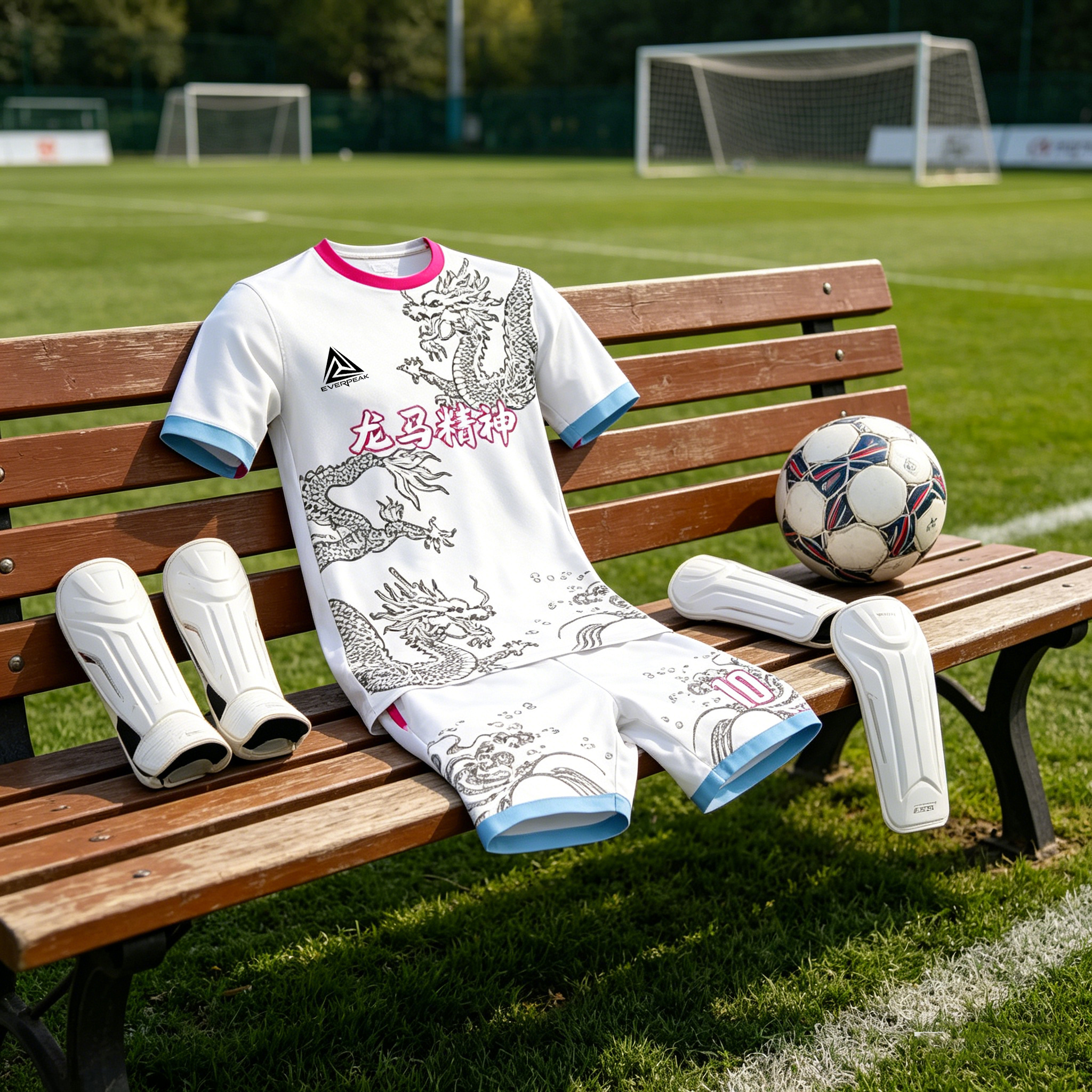 Custom White Dragon Football Uniform Quick Dry Breathable Soccer Jersey Set Personalized Team Sportswear for Training Matches - view 3