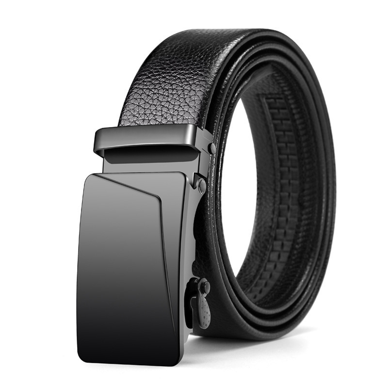 Business Men's Fashion Leather Belt With High Quality Stainless Steel Buckle Head Hooker Mens Accessory