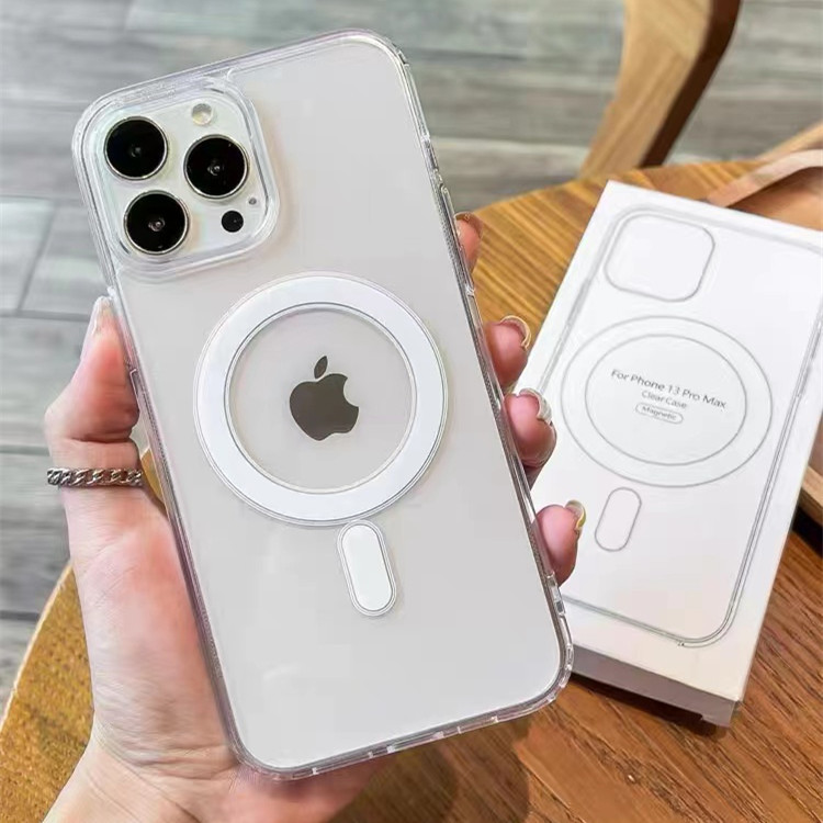 Magnetic Phone Case for iPhone 16E,Clear Acrylic Protective Cover Compatible with iPhone 17/12,Supports Magnetic Wireless Charging