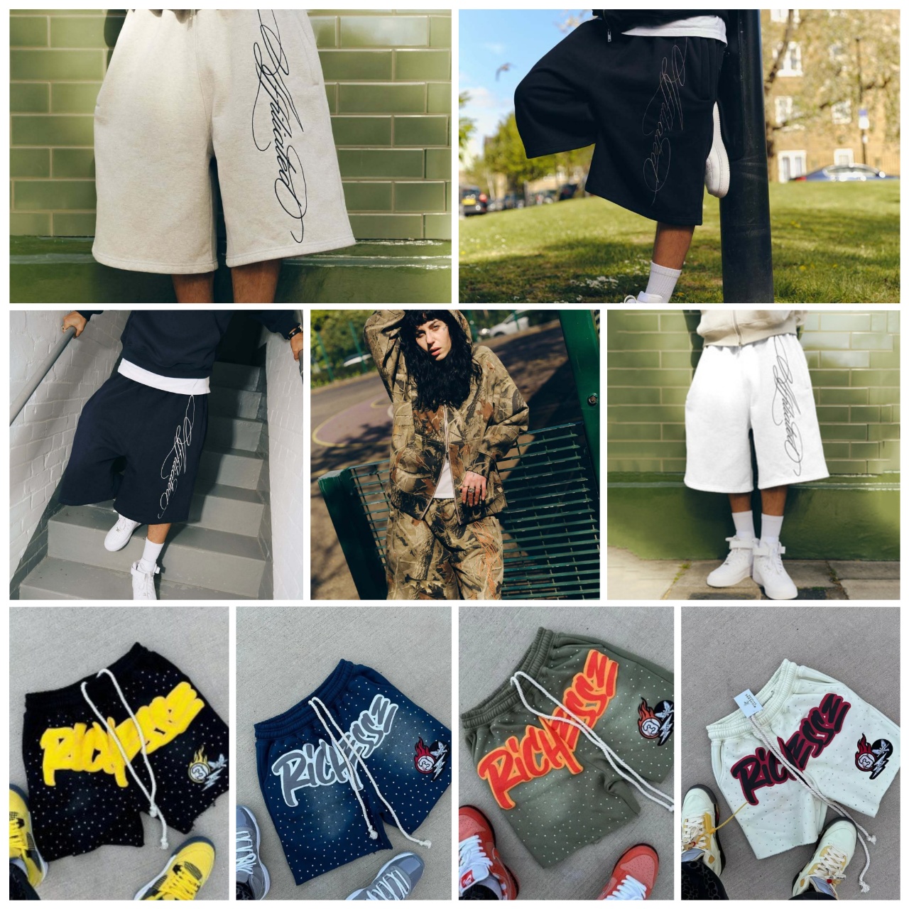 Men's Shorts PICHESSE 3 Diamond Shorts Harajuku High Street New Hot Selling Versatile Trendy Sports Pants Hot Couple y2k