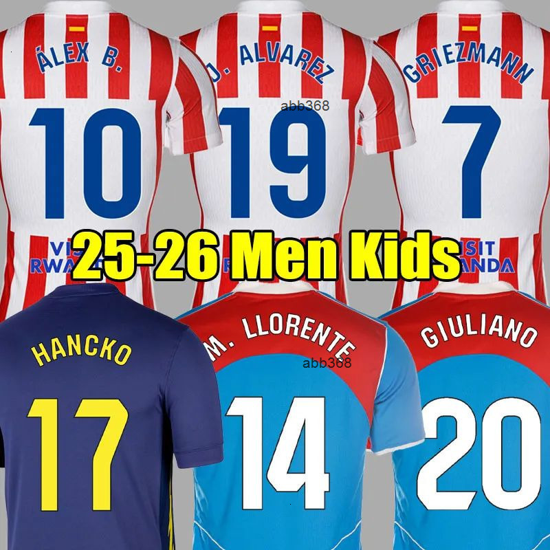 25 26 Atletico MadridJersey Soccer Jerseys ATM 200 GRIEZMANN Football Shirts 2025 2026 SORLOTH PASPADORI ALEX B MLLORENTE KOKE Men Uniforms kids kits 