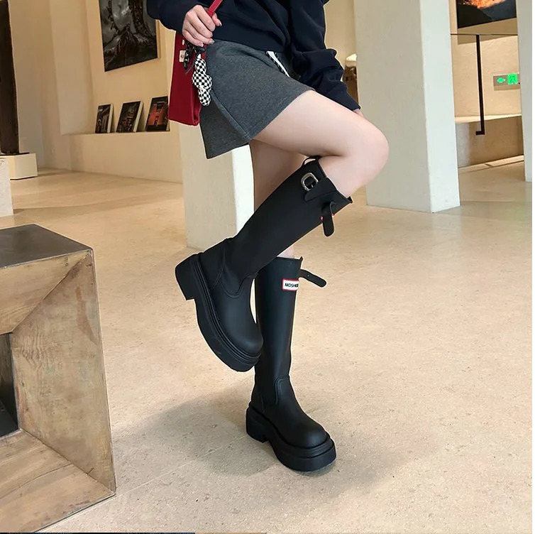 Womens red rain boots thicksoled abovetheknee perfect for outdoor camping 260528 - view 4