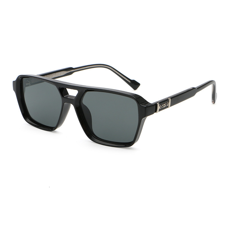 2026 New Anti-UV Double-Beam Sunglasses for Men Matte Texture Large Frame Glasses Womens Pilot Sunglasses 260508