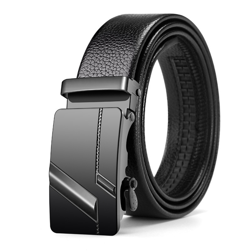 Business Men's Fashion Leather Belt With High Quality Stainless Steel Buckle Head Hooker Mens Accessory