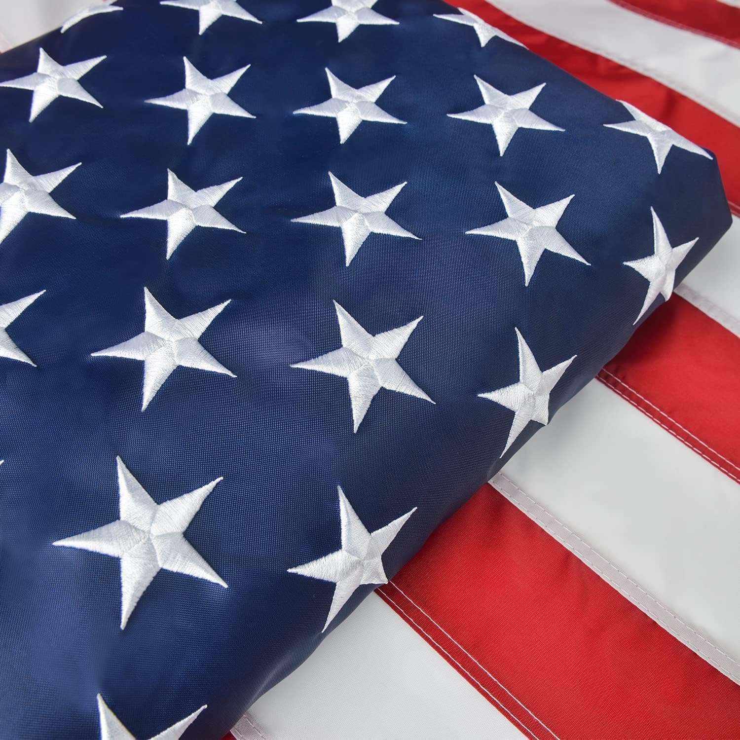 20-pc American Flag for Outside 2X3 FT, Deluxe Heavy Duty, All Weather High Wind USA US Flag with Embroidered Stars, Sewn Stripes, Brass Grommets
