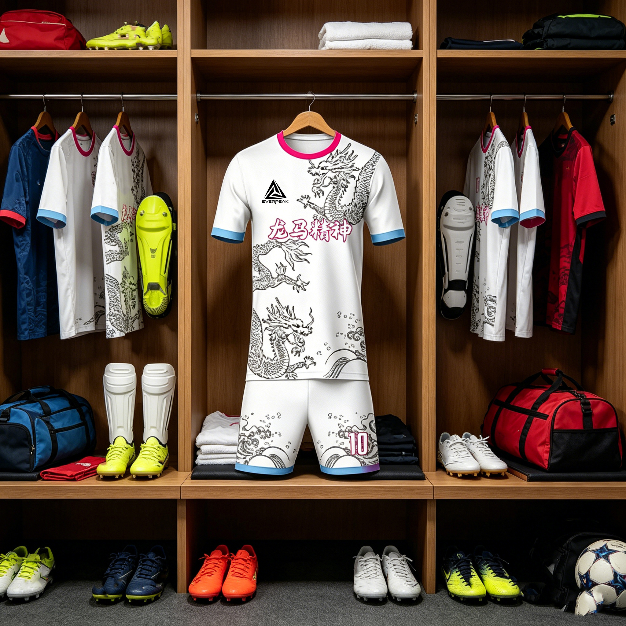 Custom White Dragon Football Uniform Quick Dry Breathable Soccer Jersey Set Personalized Team Sportswear for Training Matches - view 5
