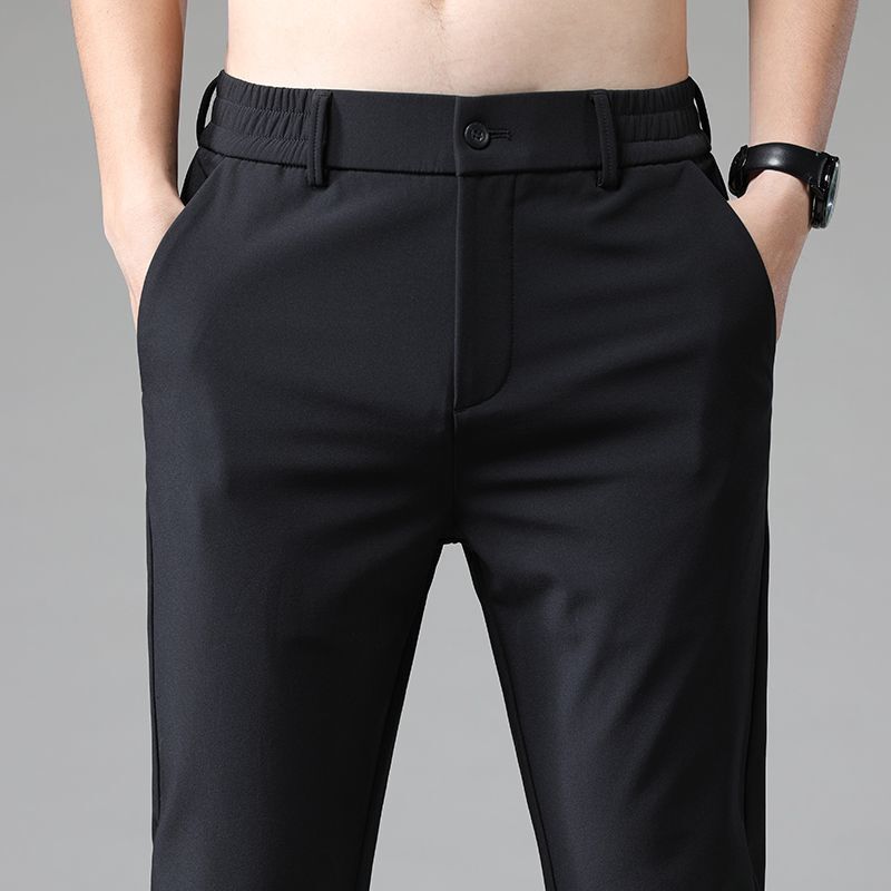 Men's Designer Pants Men Spring Autumn Thick Long Pants Men's Stretch Slim Fit Versatile Business Draped Elastic Waist Long Pants Pantalones - view 5