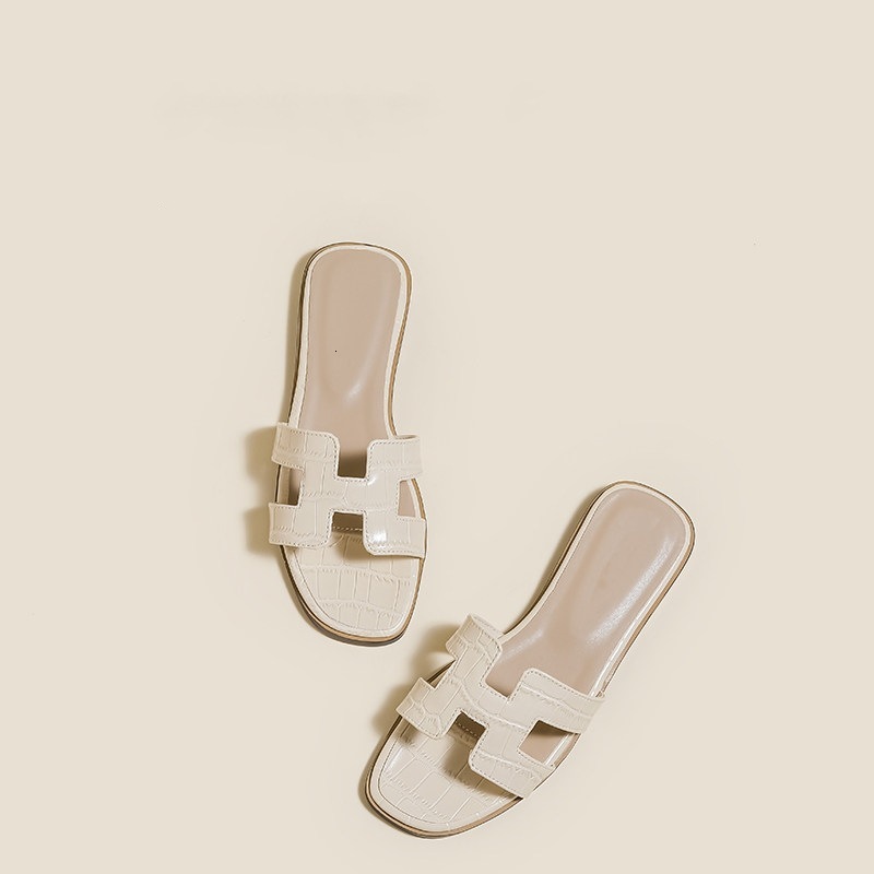 Womens Black Crocodile Embossed Slide Sandals Strap Flat Sole For Summer Casual Daily Wear - view 6
