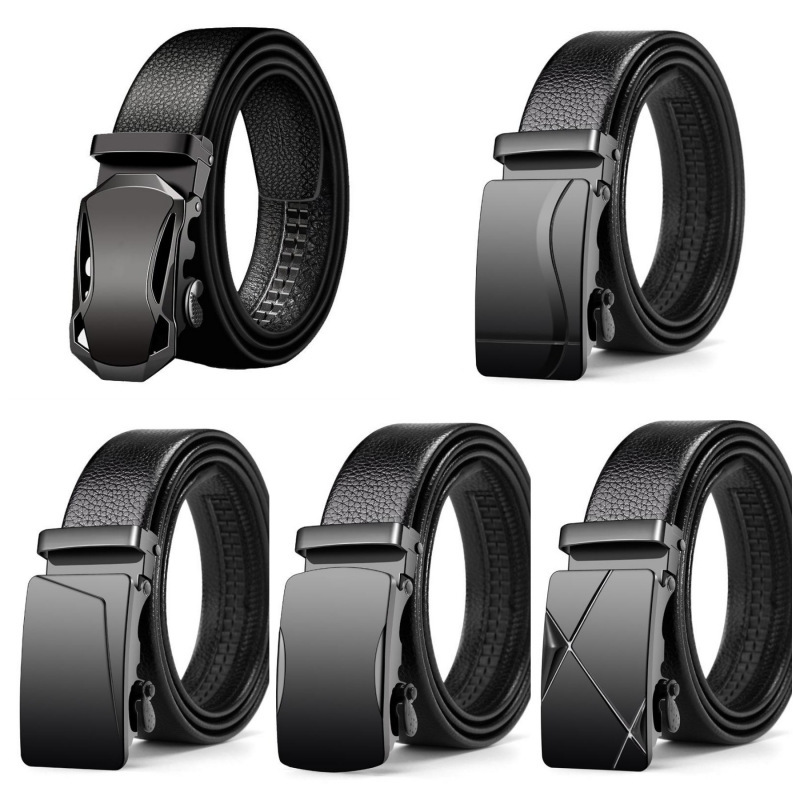Business Men's Fashion Leather Belt With High Quality Stainless Steel Buckle Head Hooker Mens Accessory