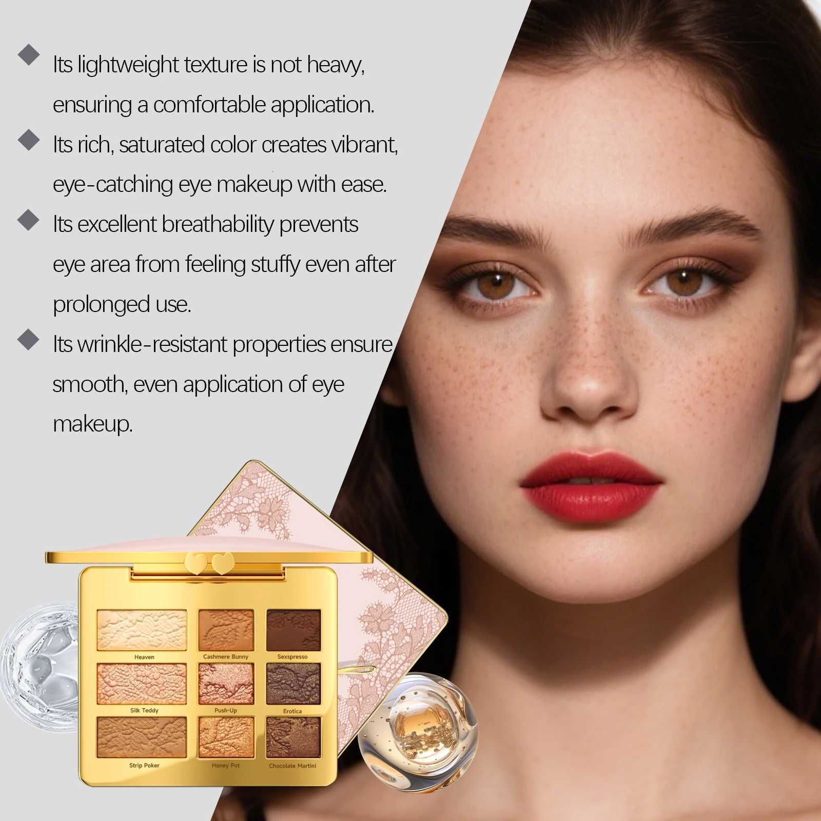Waterproof Smudge-Proof 9-Color Eyeshadow Palette Multi-Use Long-Lasting Non-Fading Eye Makeup Parties Daily Gatherings M260527 - view 7