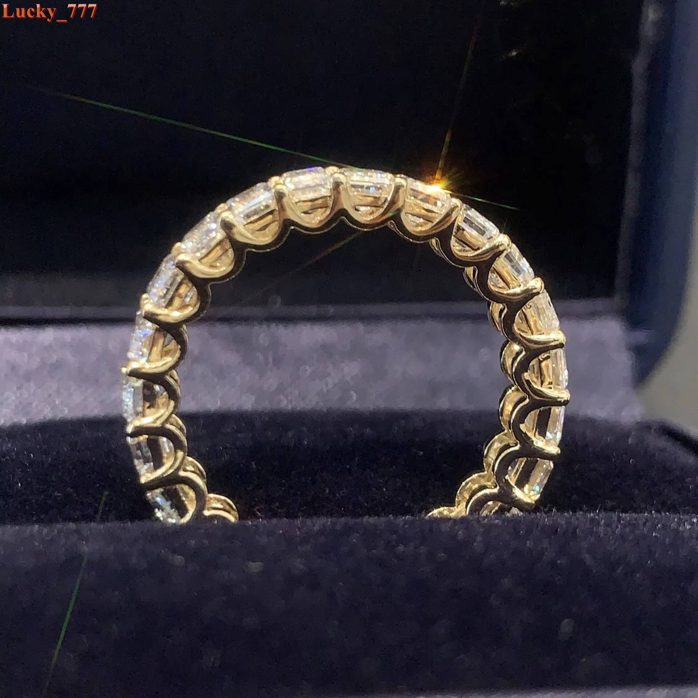 Custom 14K 18K Womens Engagement Ring Emerald Cut Lab Grown Diamond Fashion Eternity Wedding Ring Jewelry