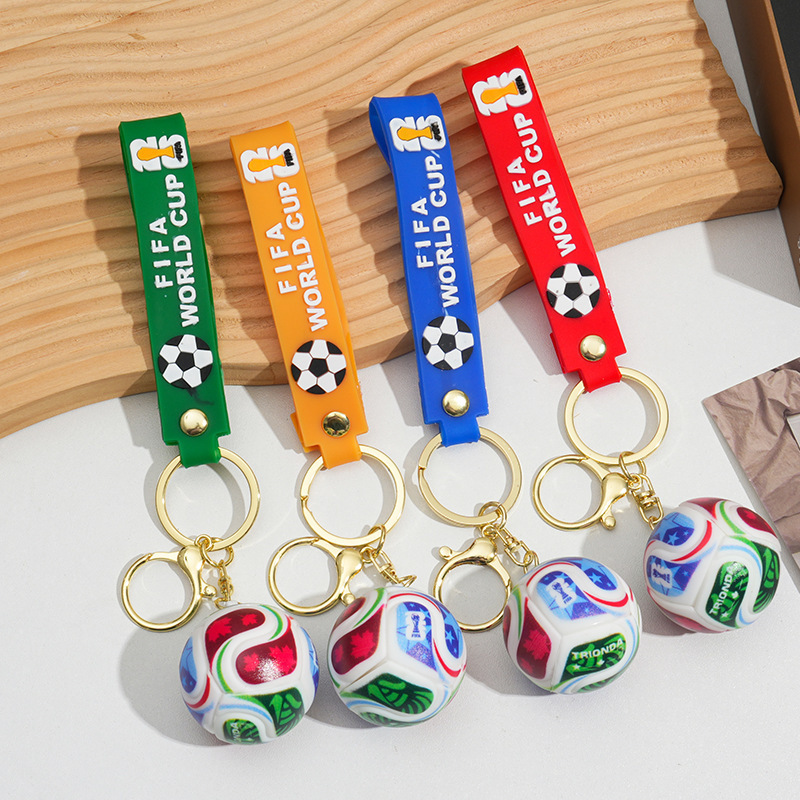 Wholesale Update 3D Player Football Keychain World Cup Keyring Holder Football Style Bag Pendant Custom Figure Shaped Cartoon Logo Keychain For Souven