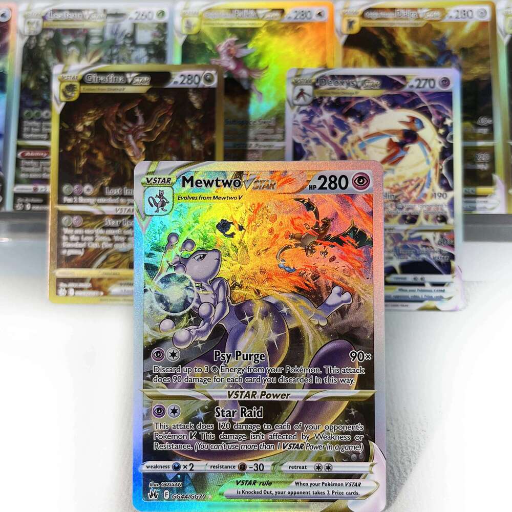Crown Zenith PKM Cards PTCG5-C Rainbow Rare Mewtwo Giratina Arceus Leafeon VSTAR Collection Battle Toys Gifts for Hobbies W260529