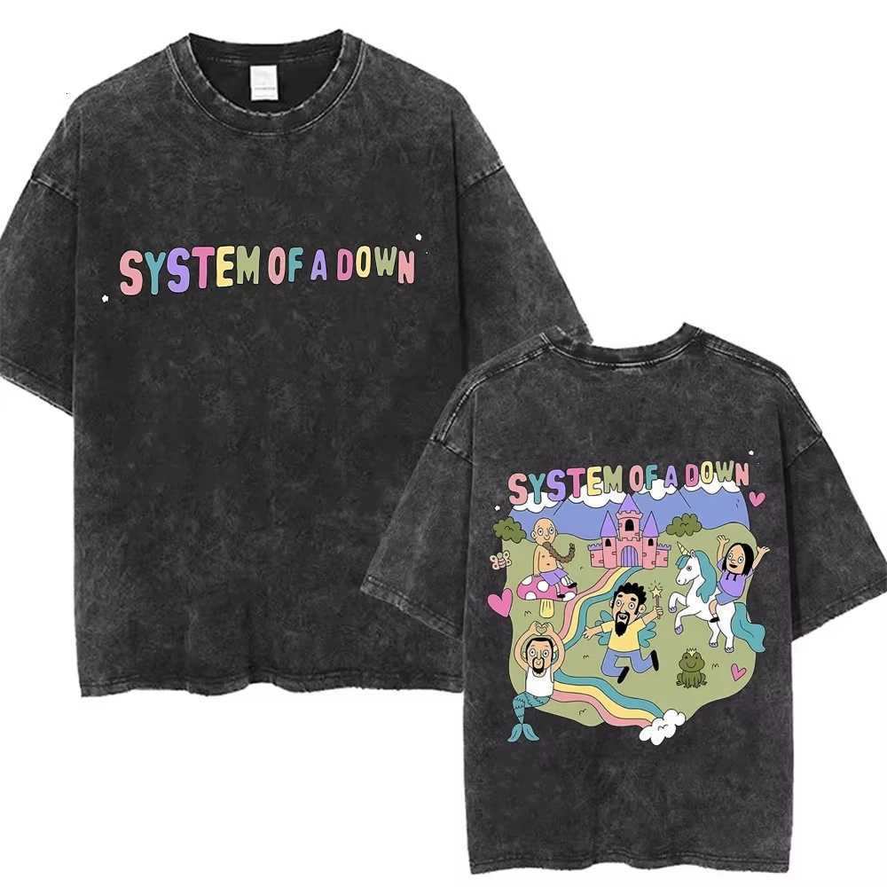 System of A Down Toxicity Album Graphic Washed T-shirts Men Women Rock Oversized T Shirt Male Vintage Alternative Metal T-shirts L260529