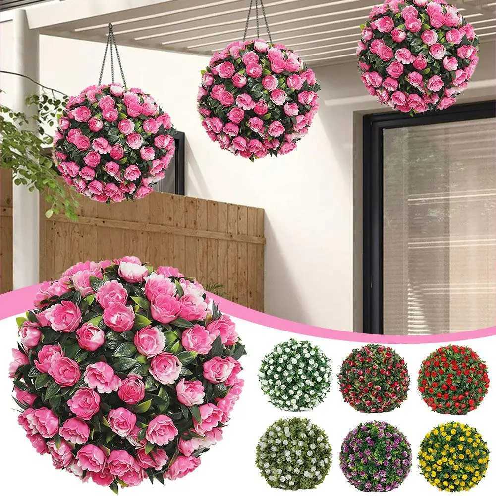 Artificial Flower Balls Eucalyptus Leaves Green Plants Hanging Grass Balls Fake Plants Home Garden Wedding Atmosphere Decoration C260529