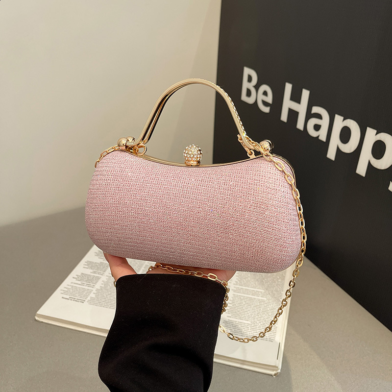 Chain Handbag Niche Womens Fashion Evening Bag Sparkling Diamond Crossbody Banquet Clutch Wedding Party 240813