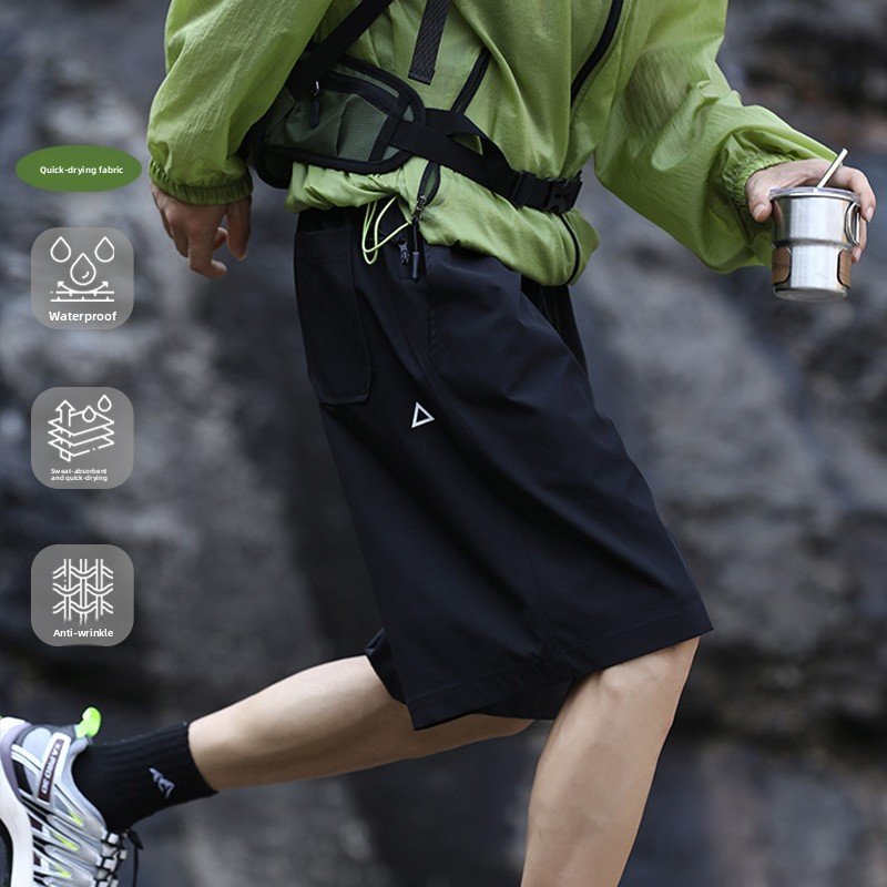 High End Luxury Men's Designer Beach Pants With High Texture Skin Friendly Lightweight Fast Drying Ice Silk Shorts New Outdoor Casual Knee Length