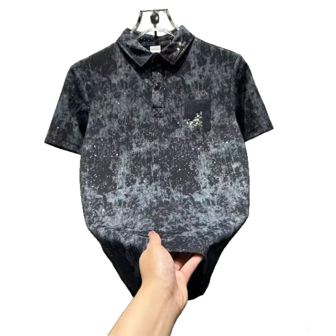 Designer Luxury Brand Essential Loose Plus Size Men's Short Sleeved T-shirt Trendy Street Summer Fashion Embroidered Lapel Men's Polo Shirt 