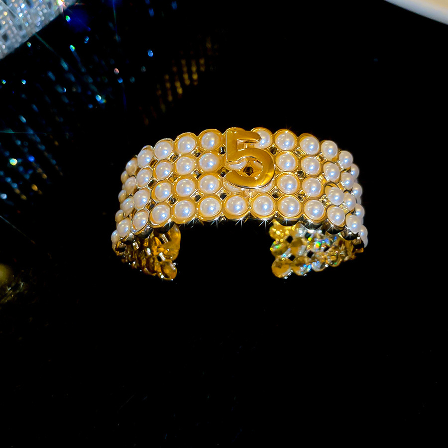 Multi-layered Numbered Pearl Open Bracelet, French Vintage Style, Light Luxury, High-end Feel, Women's Jewelry - view 7