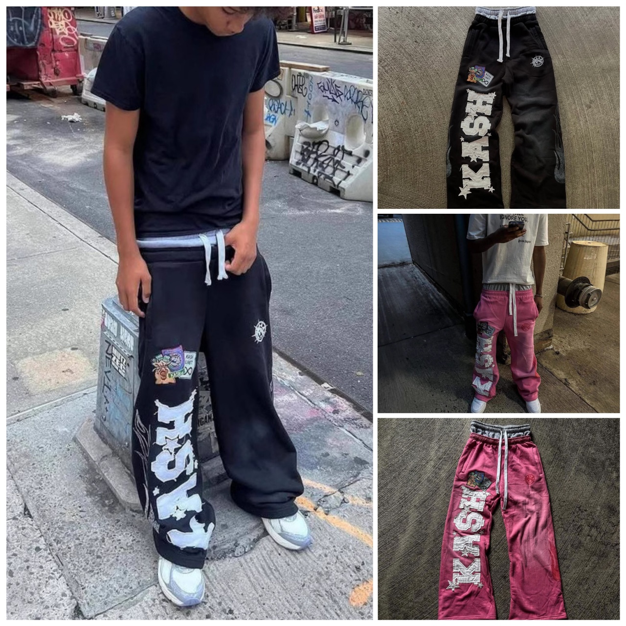 Men's Pants Classic Retro Sweatpants Y2K Clothes Mens Womens Harajuku Gothic Letters Embroidered Baggy Elastic Waist Casual Trousers
