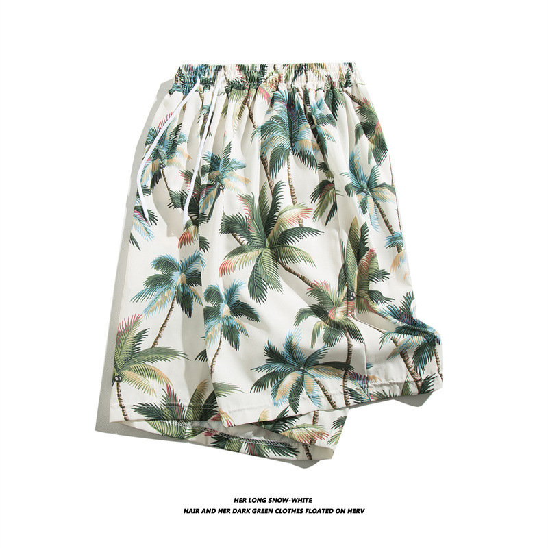 Men's Luxury Designer Outdoor Casual Beach Pants Summer Ice Silk Thin Trendy Floral Shorts Loose Fashion Casual Home Quick Drying Loose Oversized